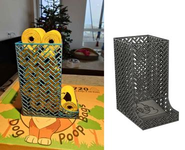 Poop bag roll storage