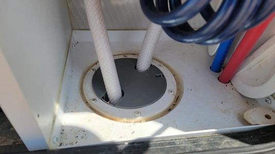 RV Utility Port Cover with hose / cable access