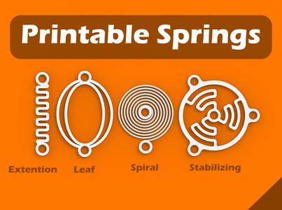 3D Printable Springs - 4 Variations