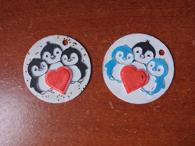 Three penguins, optimized for multi-color with a single nozzle