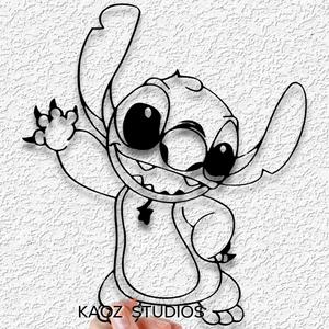 Lilo and Stitch wall art alien wall decor disney fanart decoration