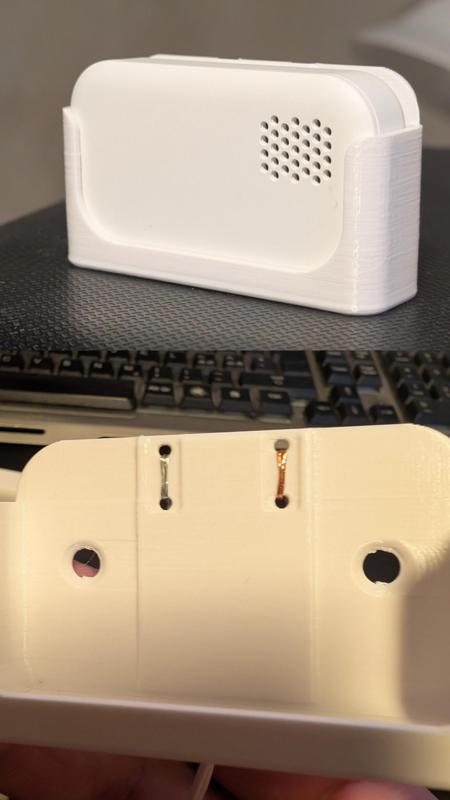 Wall mount for IKEA Badring water sensor, with the option of attaching a cord to extend the sensor.