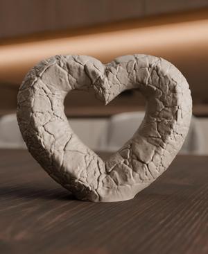 Cracked Stone Heart Sculpture