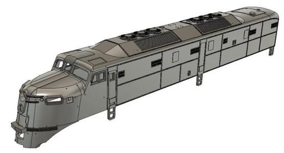 HO Scale ALCO DL-109 - Rock Island #621 "Christine" - Diesel Locomotive Shell
