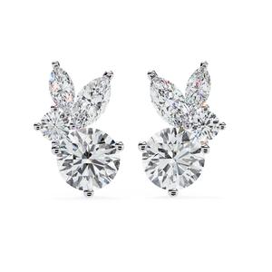 Diamond Studs Earrings 360 animation renders 3dm stl details