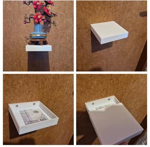 Shelf with hidden drawer. 