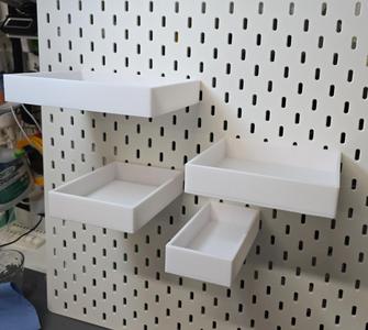 Skadis shelves in various sizes