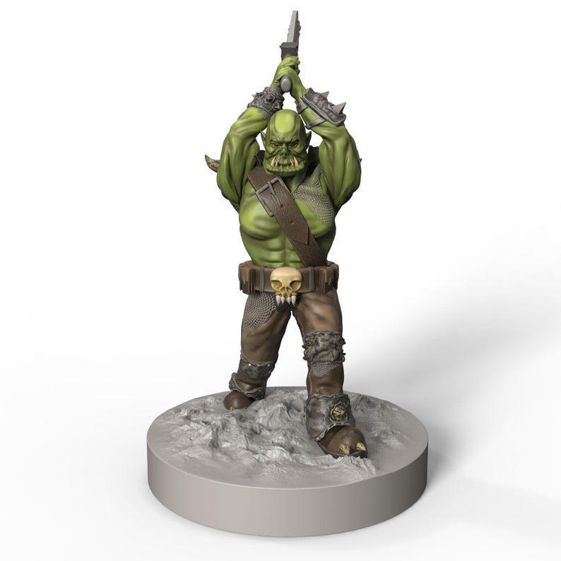 Orc warrior – 3D Printable Miniature for D&D | STL File for Tabletop RPG