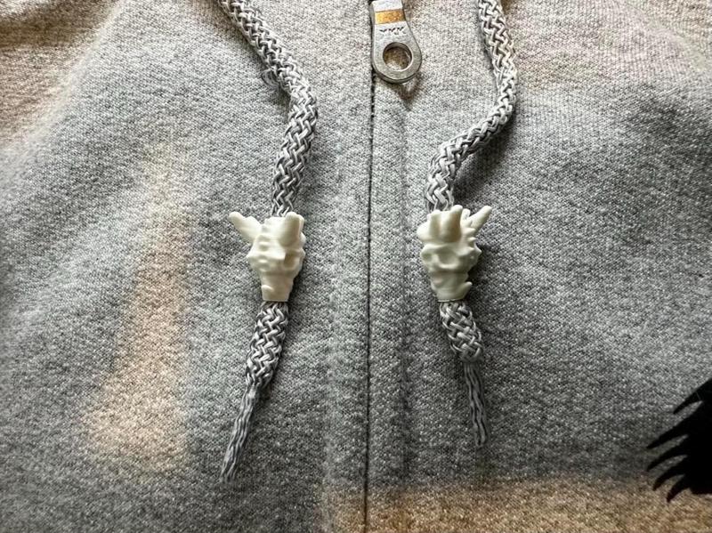 Dragon Skull Hoodie Drawstring Beads