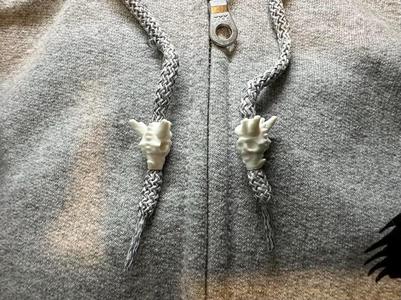 Dragon Skull Hoodie Drawstring Beads