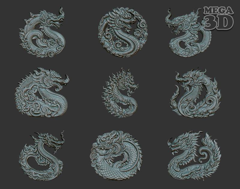 Naga basrelief Pack 240810 3D Model Collection