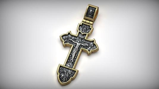 Orthodox Crucifix Jesus Christ Cross With Archangel and Saints
