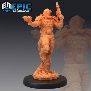 Jetpack Bandit Shooting / Male Human Soldier / Steampunk Tech Character