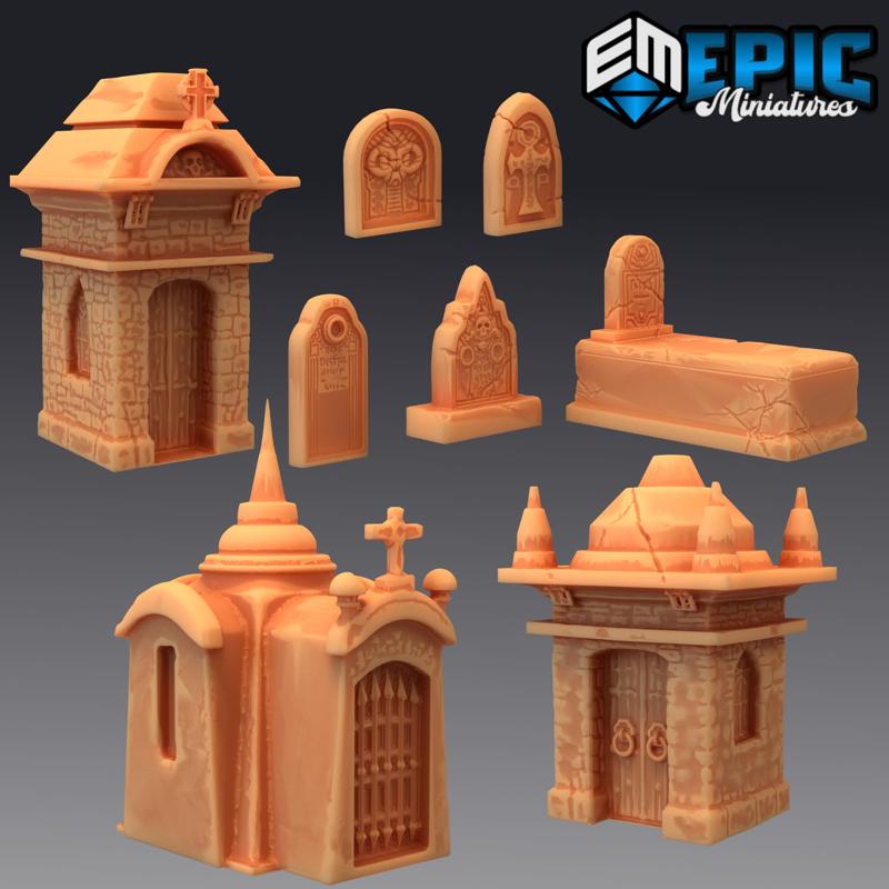 Graveyard Props / Undead Tabletop / Crypt Decoration / Pre-Supported