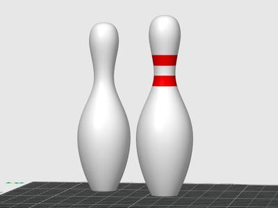 Ten-pin Bowling Full Size Pin - Striped and Clean