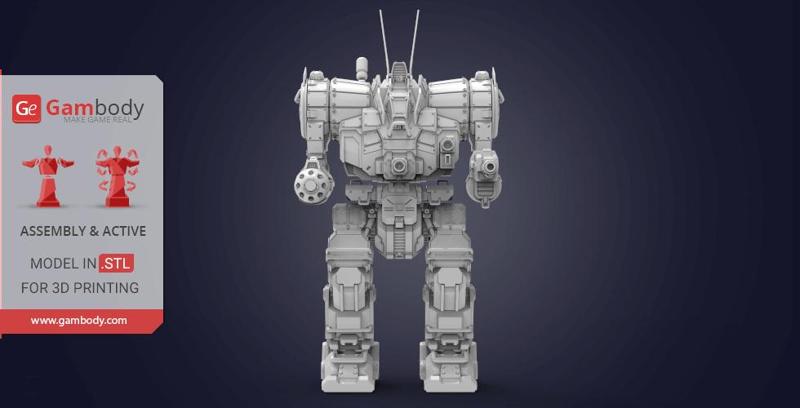 MWO Zeus STL files for 3D Printing | Assembly Model + Action