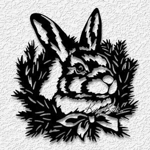 bunny in wreath wall art country home decor