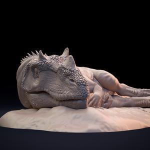 Ceratosaurus sleeping - dinosaur carnivore