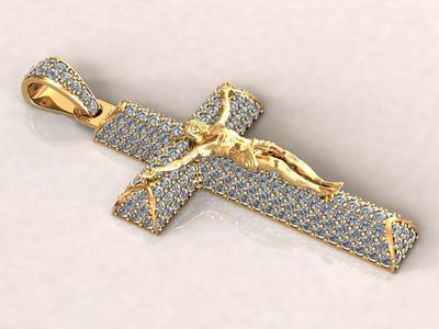 Cross Pave Jesus Pendant