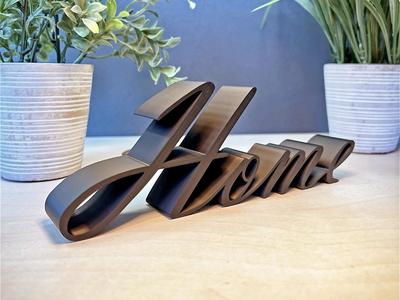 Decorative 3D-Printed "Home" Sign