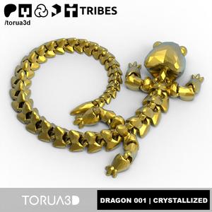 Articulated Dragon 001 - Crystallized - Print in place - No supports - STL 