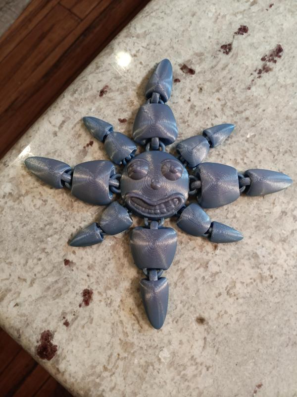 Smiling Sun - flexi fidget toy - print in place 