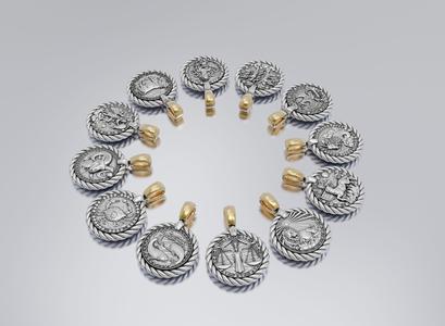 horoscope pendants 3D Model Collection