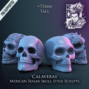 Calaveras - Set of 4 Deco Skulls