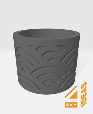 Succulent Planter Japanese Style - Waves/Seigaiha V1