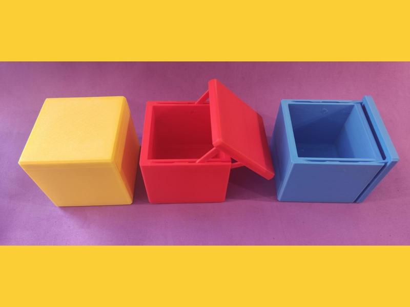 80 mm cube box, hidden linkage hinge case