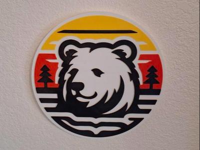 Sunset Bear Wall Art garden fence decor