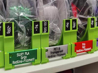 Spool storage with free labeling, no supports