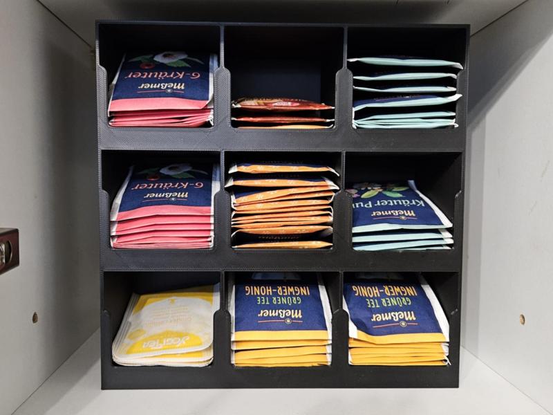 Tea box with nine compartments