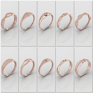 100 Files - Women Ring Womens Rings Plain Models  STL 3DM 3D Model Collection