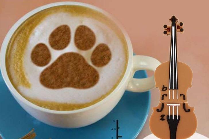 CAT FOOT coffee stencil