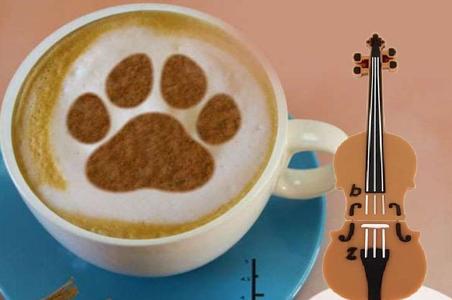 CAT FOOT coffee stencil