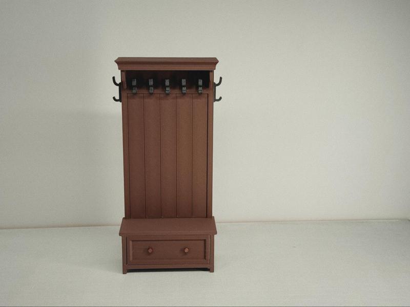 Entryway Coat Rack with Bench & Drawer|Dollhouse