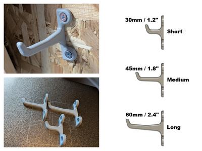 Wall Hook (3 sizes available) Clothes & gear etc