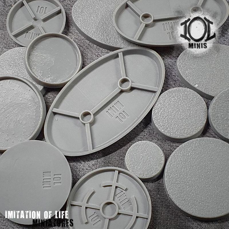 The IOL Minis library of bases. ( Presupported solid, hollow, inset and magnetized versions)
