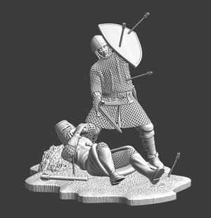  Protect the Lord  - Medieval soldier defending wounded knight