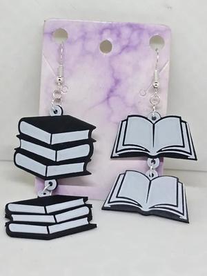 Book Single and Double Hole Earrings   