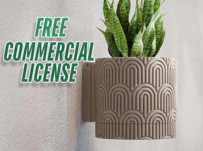 Arc Textured Wall Planter - Art Deco