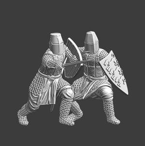 Medieval Scandinavian Knights in battle