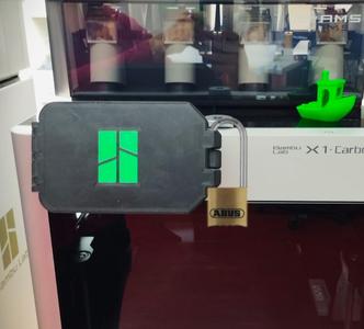 X1C Screen Lock Cover PRINT IN PLACE (lockable display with access to sd card when opened)