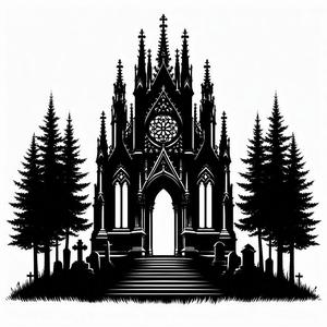 Set of fantasy neo gothic architecture pictures