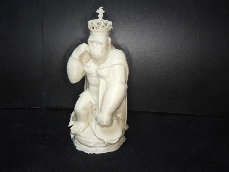 Chess king piece, Gorilla in a robe with crown.