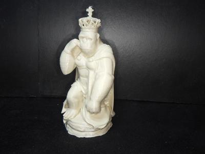 Chess king piece, Gorilla in a robe with crown.