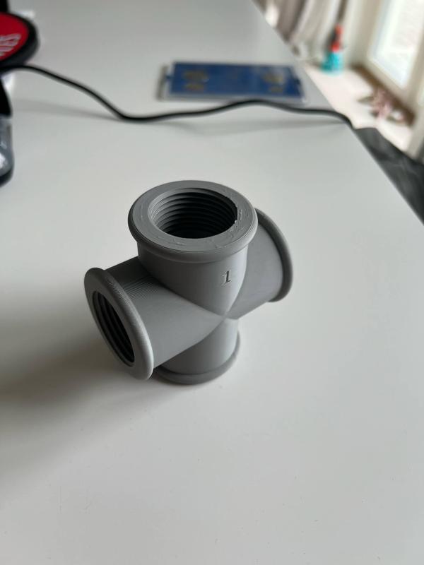 1" DN25 cross pipeconnection