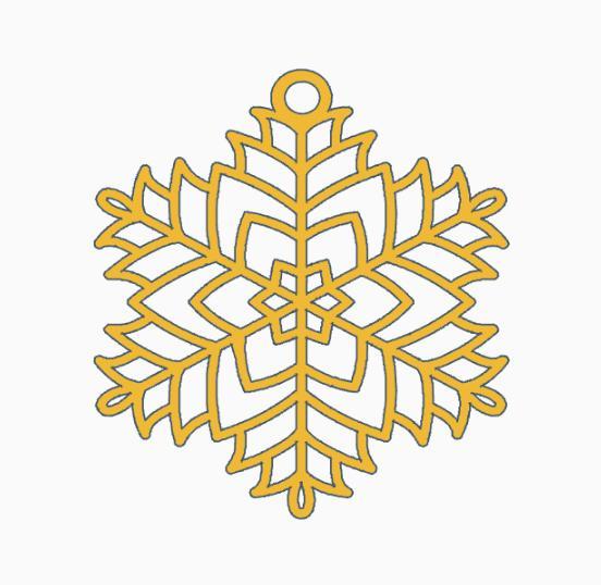 Snowflake Christmas Earring 1.stl