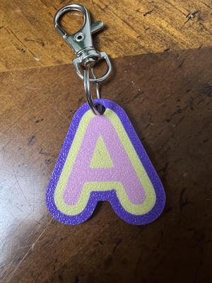 Letter A multicolor keychain